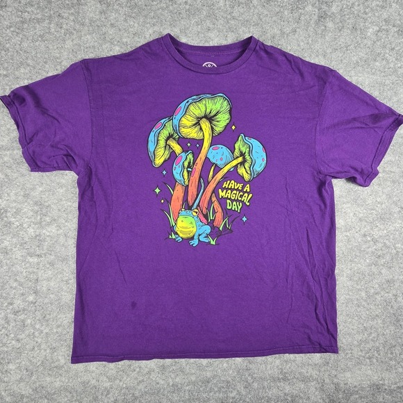 Dom Other - DOM Shirt Mens 2XL Have A Magical Day Frog Mushroom Graphic Tee Novelty Fantasy